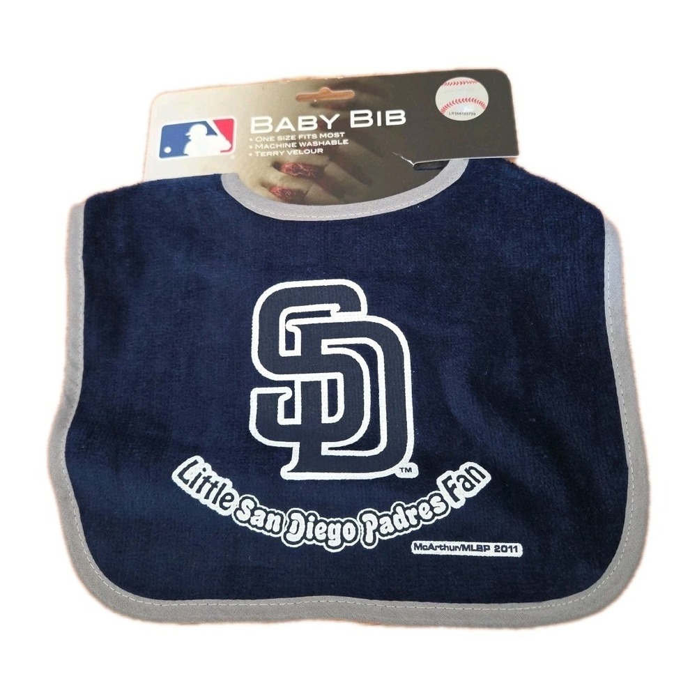 San Diego Padres Newborn Bib Baby MLB All Pro Style Baseball Little Padres Fan